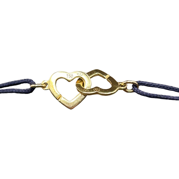 Bracelet Double Cœurs en Or Jaune 18k
