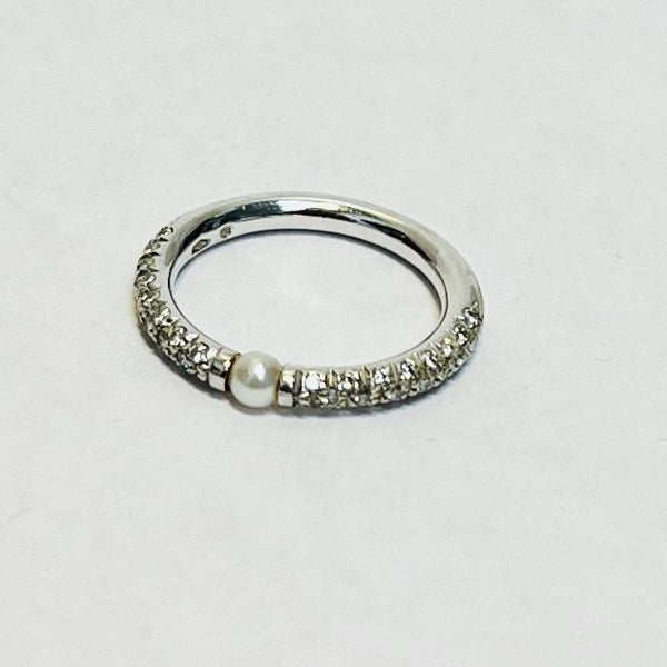 Bague Mikimoto avec diamants et perle