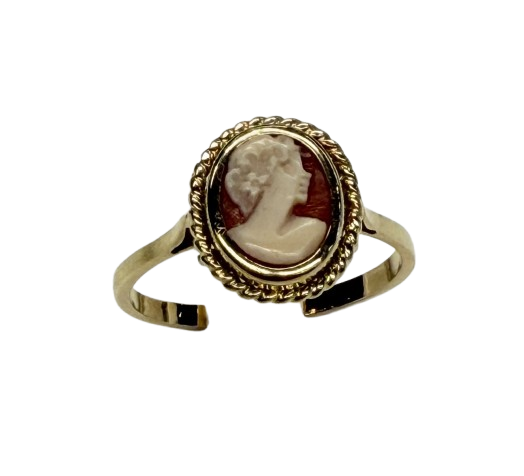 Bague camée en or jaune 18k Taille 54