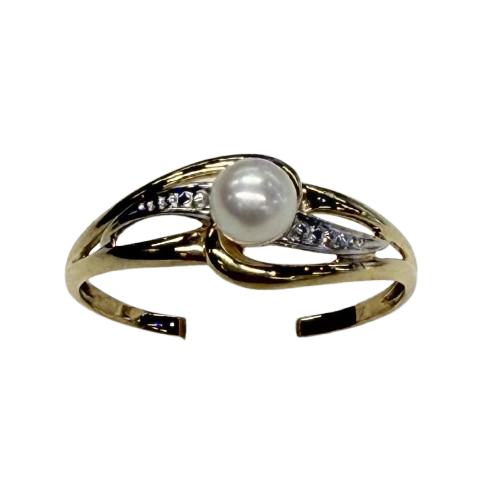 Bague en or 18k avec perle d'eau douce