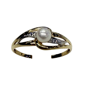 Bague en or 18k avec perle d'eau douce