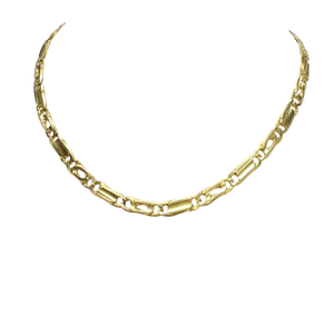 Collier Longue Chaîne Or Jaune 18k Maille Fantaisie