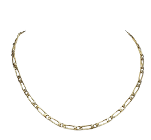 Collier Chaîne Figaro Or jaune et blanc 18k