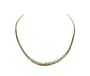 Collier Ras du Cou en Or Jaune 18k, Maille Haricot