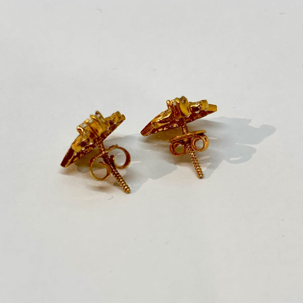 Boucles d'oreilles Or Jaune avec oxydes