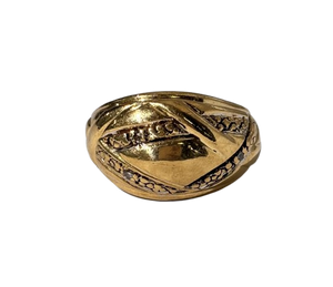 Chevalière en Or Jaune 18K avec 3 Diamants