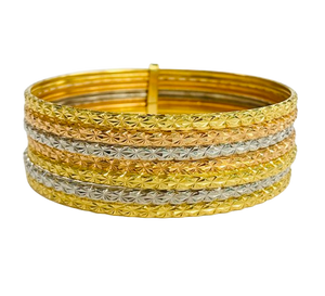 Bracelet Semainier Jonc Or 18K Tricolore