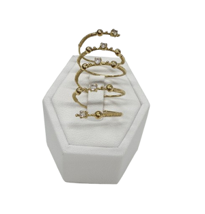 Bague en Or Jaune 18K avec Zirconiums T.54