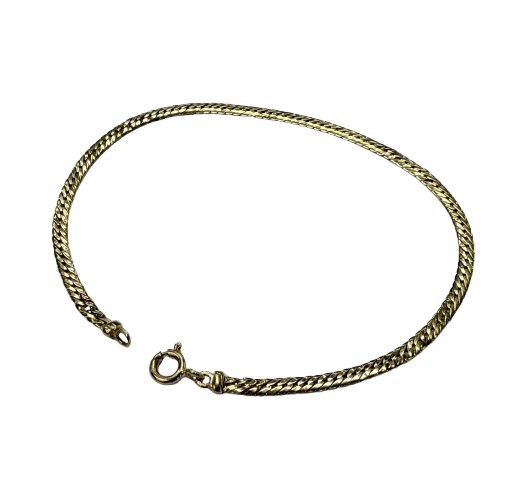 Bracelet en Or Jaune 18k Maille Anglaise Lg19cm