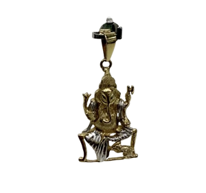 Pendentif Ganesh en Or jaune et blanc 18k