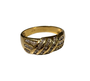 Bague en Or Jaune 18K sertie de 36 Oxydes de Zirconium
