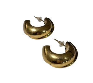 Boucles d'oreilles en Or Jaune 750 avec Poussettes