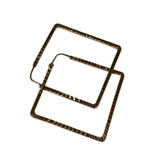 Boucles d’oreilles carrées en Or Jaune 18K – Fermoir Dormeuse