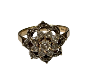 Bague Chou en Or Jaune avec 9 Oxyde de Zirconium