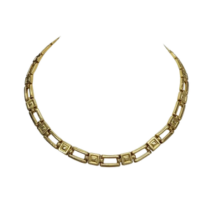 Collier Ras du Cou Or Jaune 18k Maille Fantaisie