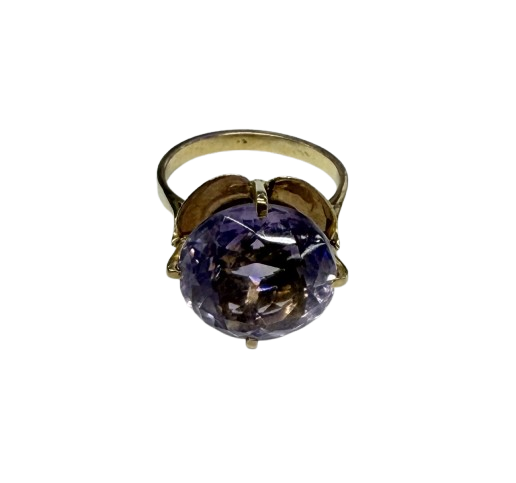Bague en Or jaune 18k Améthyste T51