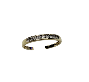 Bague demi tour en or jaune 18k et diamants