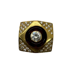 Bague Tank Or avec Zirconiums