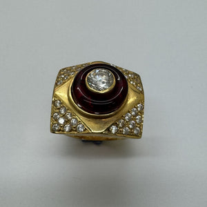 Bague Tank Or avec Zirconiums