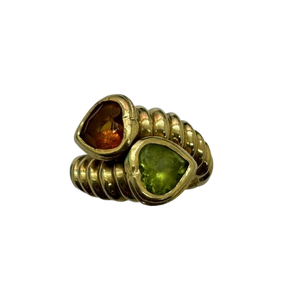 Bague en Or avec Citrine et Péridot