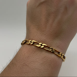 Bracelet Gourmette en Or Jaune 18K- 24.92g