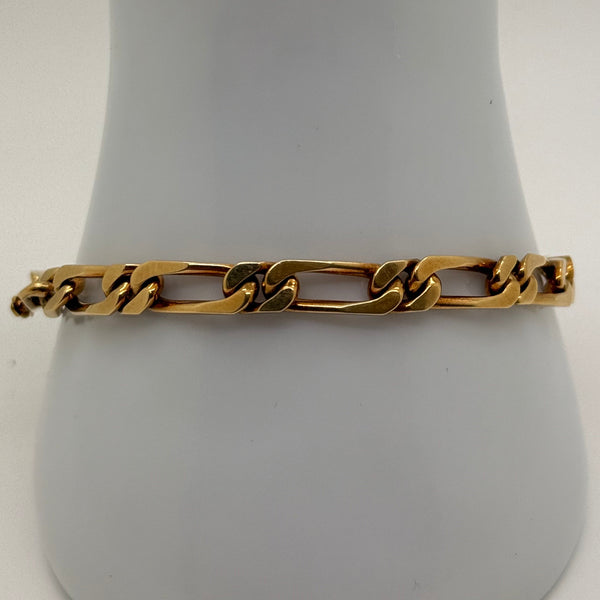 Bracelet Gourmette en Or Jaune 18K- 24.92g