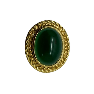 Chevalière en Or Jaune avec Chrysoprase