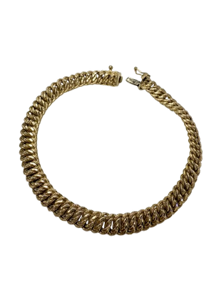 Bracelet Maille Américaine en Or Jaune 18k Lg18cm