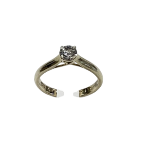 Solitaire en Or jaune 18k avec diamant de 0.44 carats