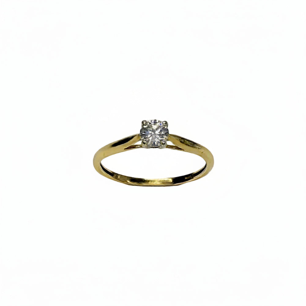 Bague solitaire en Or jaune 18K - 1G - Taille 49