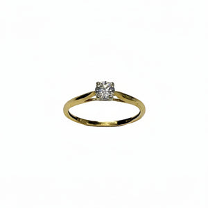 Bague solitaire en Or jaune 18K - 1G - Taille 49