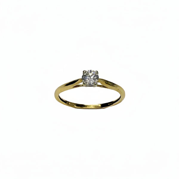 Bague solitaire en Or jaune 18K - 1G - Taille 49