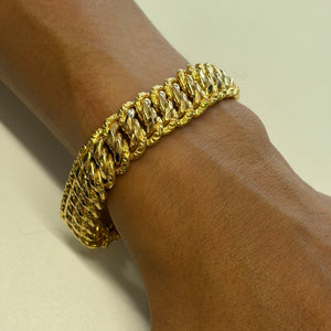 Bracelet en Or Jaune Maille Américaine 18K