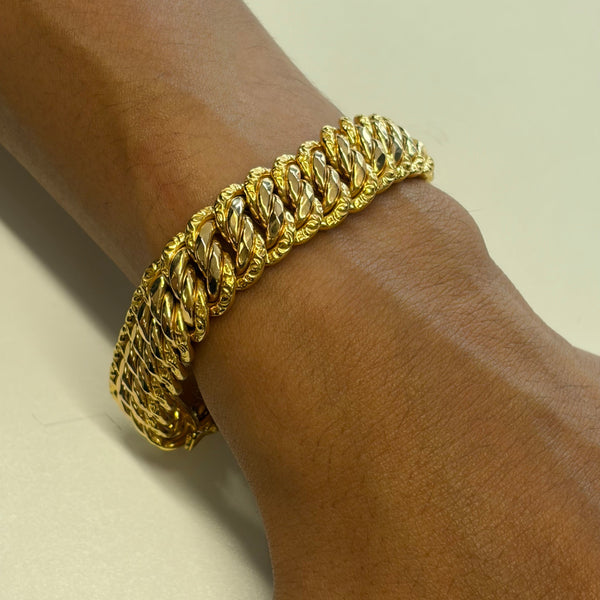 Bracelet en Or Jaune Maille Américaine 18K