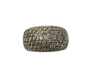 Bague en Or jaune 18K avec pavage de diamants T53