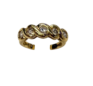 Bague demi-tour en Or jaune 18K et diamants