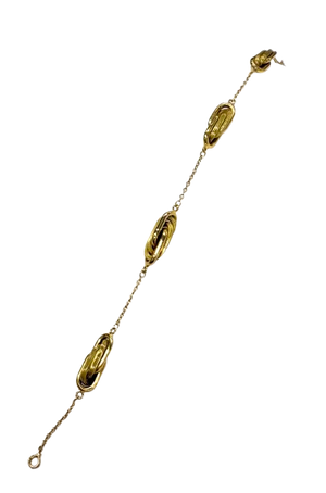 Bracelet Or Jaune 18k Maille Fantaisie Tête d'Aigle 19cm
