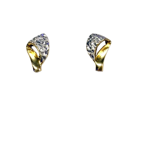 Boucles d'oreilles Or Jaune et Blanc 18K 2.07 Grs
