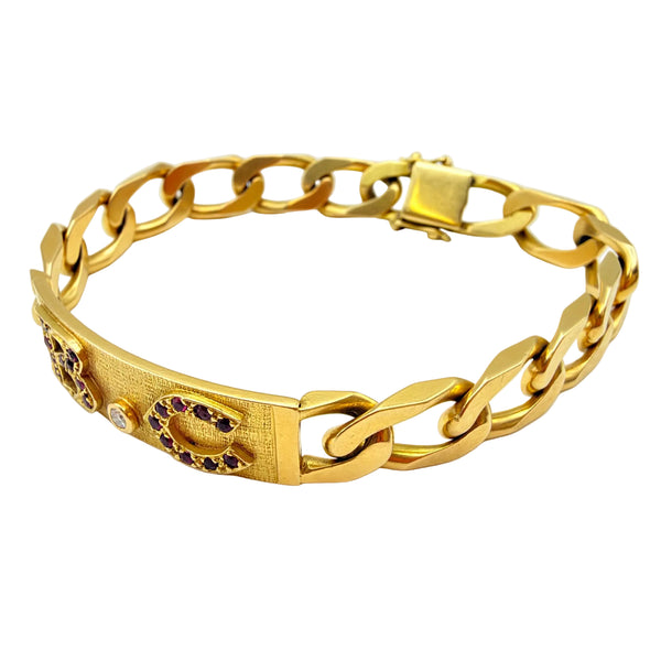 Bracelet Identité en Or Jaune 18K