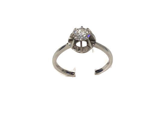Solitaire en Or Blanc 18k avec Diamant 0.50 carats