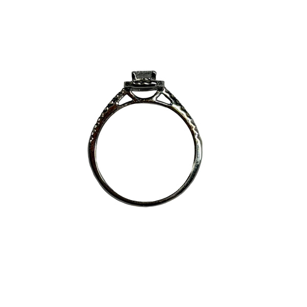 Bague Solitaire en Or Blanc 18 Carats - Taille 54