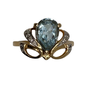 Bague or avec topaze et diamants