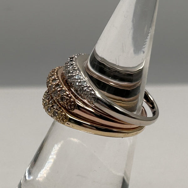 Trio de bagues 3 ors avec diamants