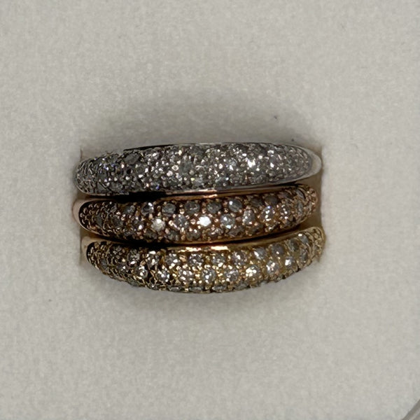 Trio de bagues 3 ors avec diamants