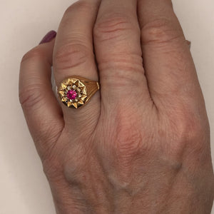 Bague or avec rubis