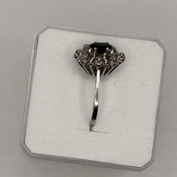 Bague marguerite or avec saphir et diamants