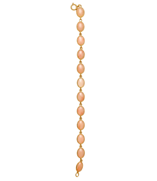 Bracelet Gourmette en Or Jaune avec Cabochons 18k