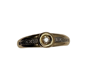 Bague en Or Jaune 18K avec Diamants 0.05ct
