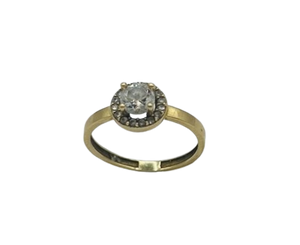 Bague Solitaire en Or Empierrée 18K