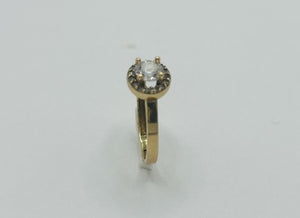 Bague Solitaire en Or Empierrée 18K